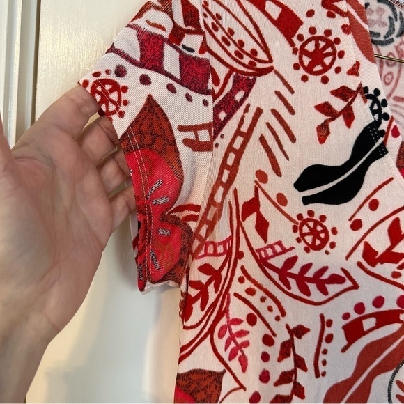 Chico’s Traveler Dhort Floral Short Sleeve Stretchy Top Spandex Vibrant Size S - Picture 4 of 6